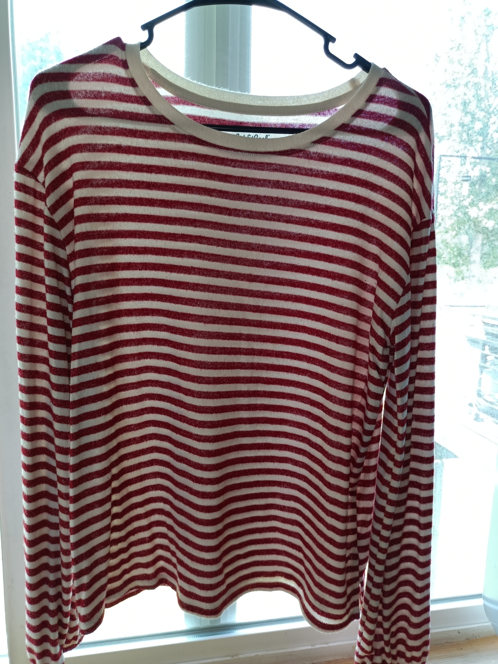 Cat &Jack Striped Long Sleeve Tee - Red & White